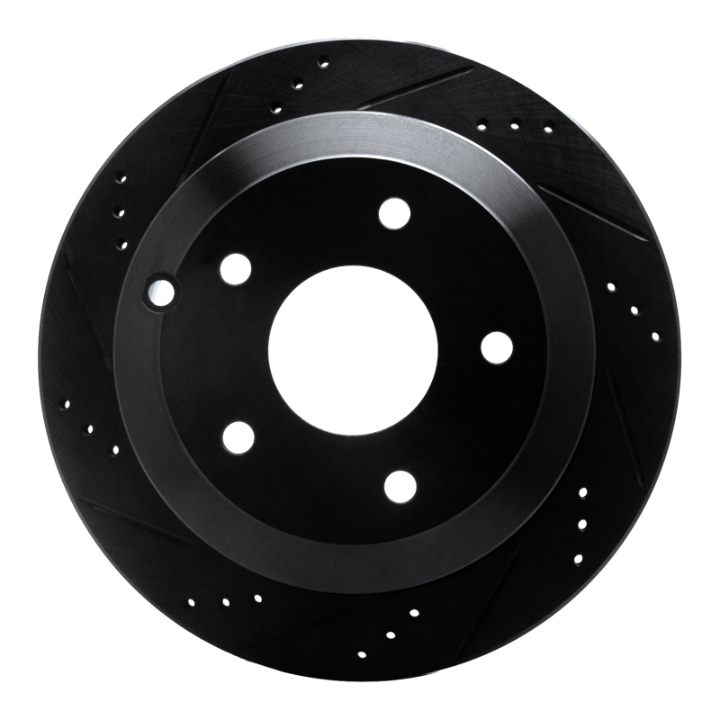 Pontiac GTO Brake Rotor (1) - Rear Left - R1 Concepts - Drilled & Slotted - Black - `05-`06